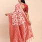 Shree Shyam Fashion Linen Cotton Red Saree