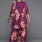 Ahalyaa Women's Traditional Wear Co-ords - Purple - Swadesiicart