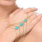 Gold-Polished Alloy Designer Hand Harness Bracelet - The Pari - The Pari - Dinesh Associates