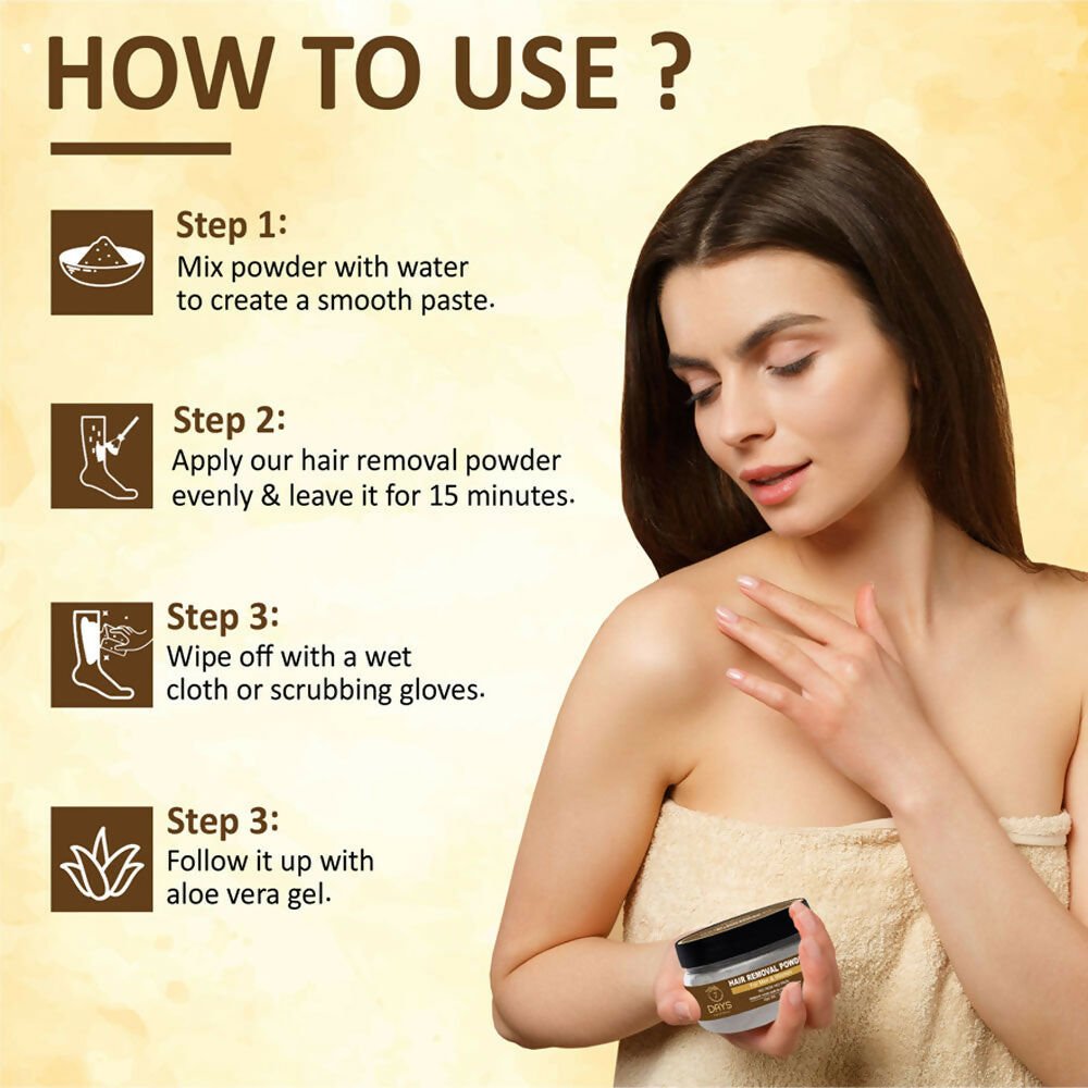 7 Days Pure Hair Removal Powder Three in one Use For Powder D-Tan Skin, Removing Hair Cream - Swadesiicart