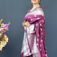 Jyoti Fashion Women's Wine Soft Banarasi Silk Zari Woven Saree with Blouse | Swadesiicart