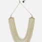 Gold-Toned White Gold-Polished Pearls Layered Handcrafted Necklace - Ruby Raang | Swadesiicart