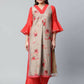 Ahalyaa Womens Chiku Chanderi Printed Kurta Palazzo Set | Swadesiicart