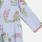 Ahalyaa Blue Crepe Printed Kids Kurta With Harem Pants For Girls | Swadesiicart