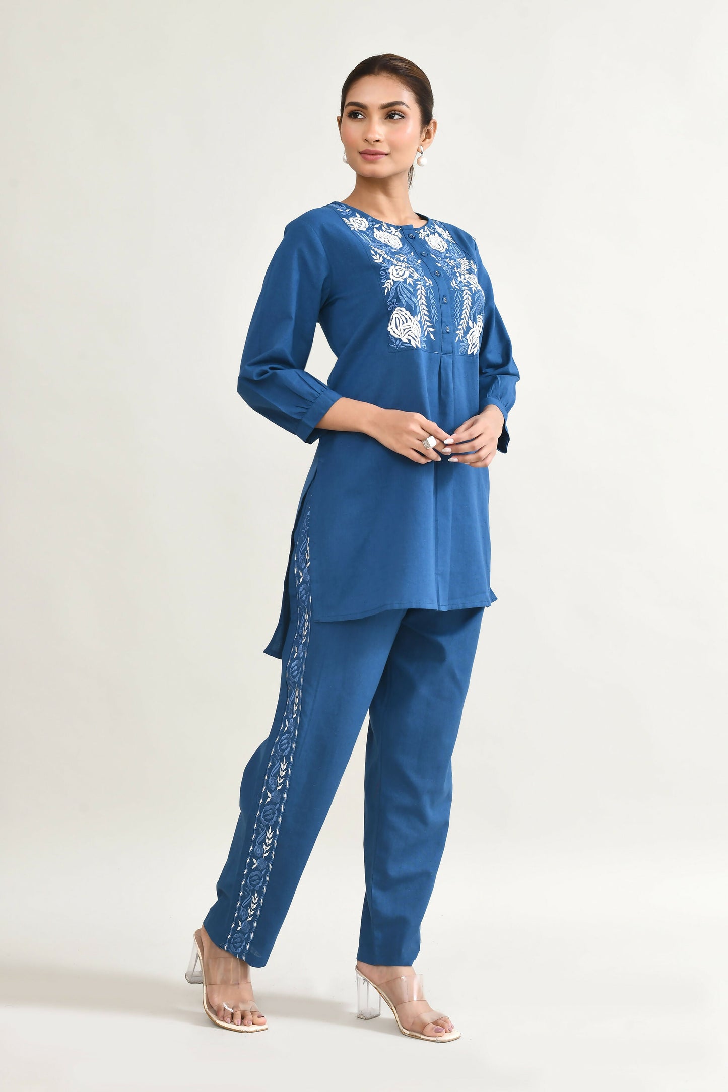 Joban Fashion Royal Blue Cotton Coord Set - Swadesiicart