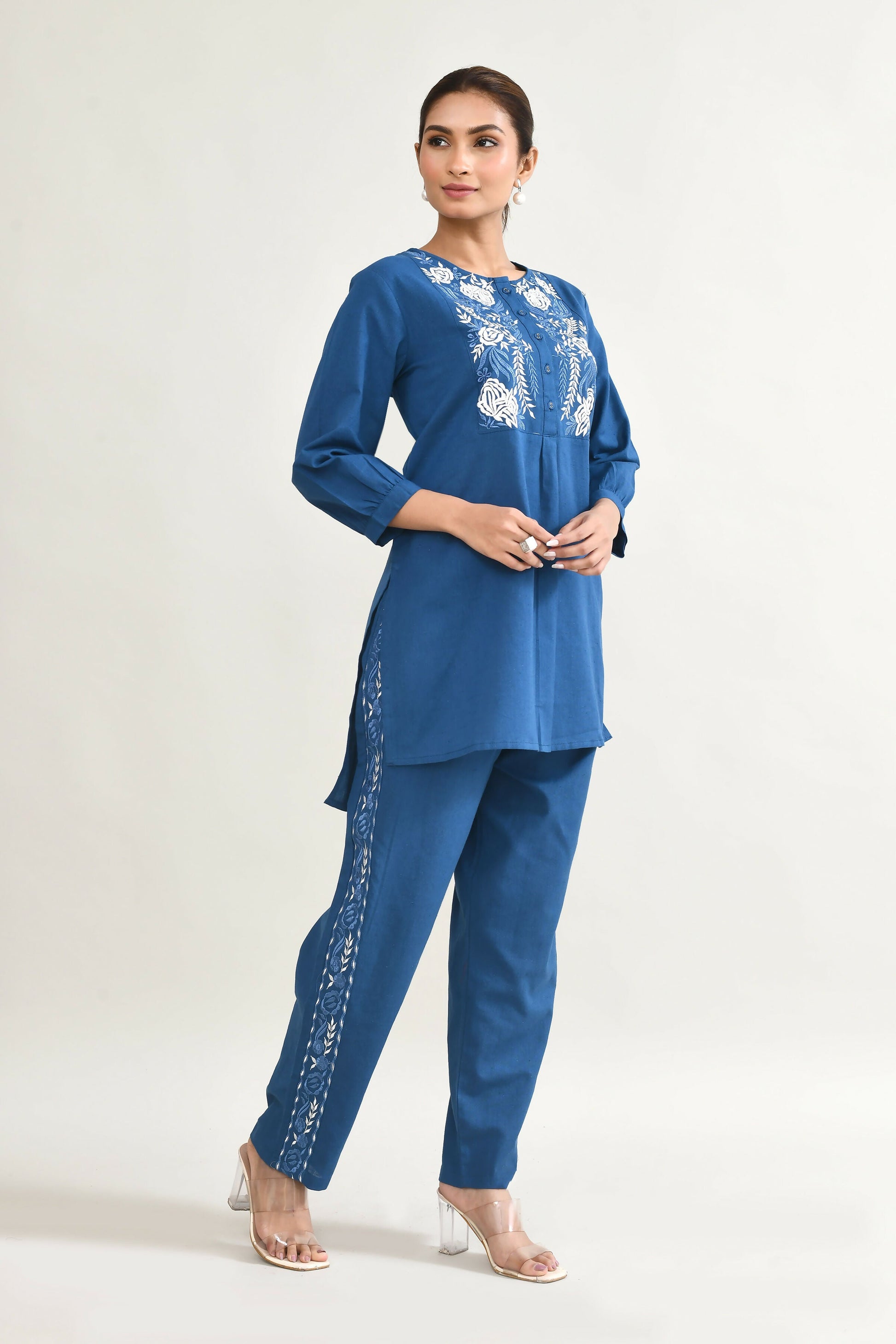 Joban Fashion Royal Blue Cotton Coord Set - Swadesiicart