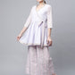 Ahalyaa Women Lavender Crepe Printed Kurta Palazzo Set | Swadesiicart