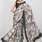 Aayaa Designer Printed Satin Saree - Multi Color