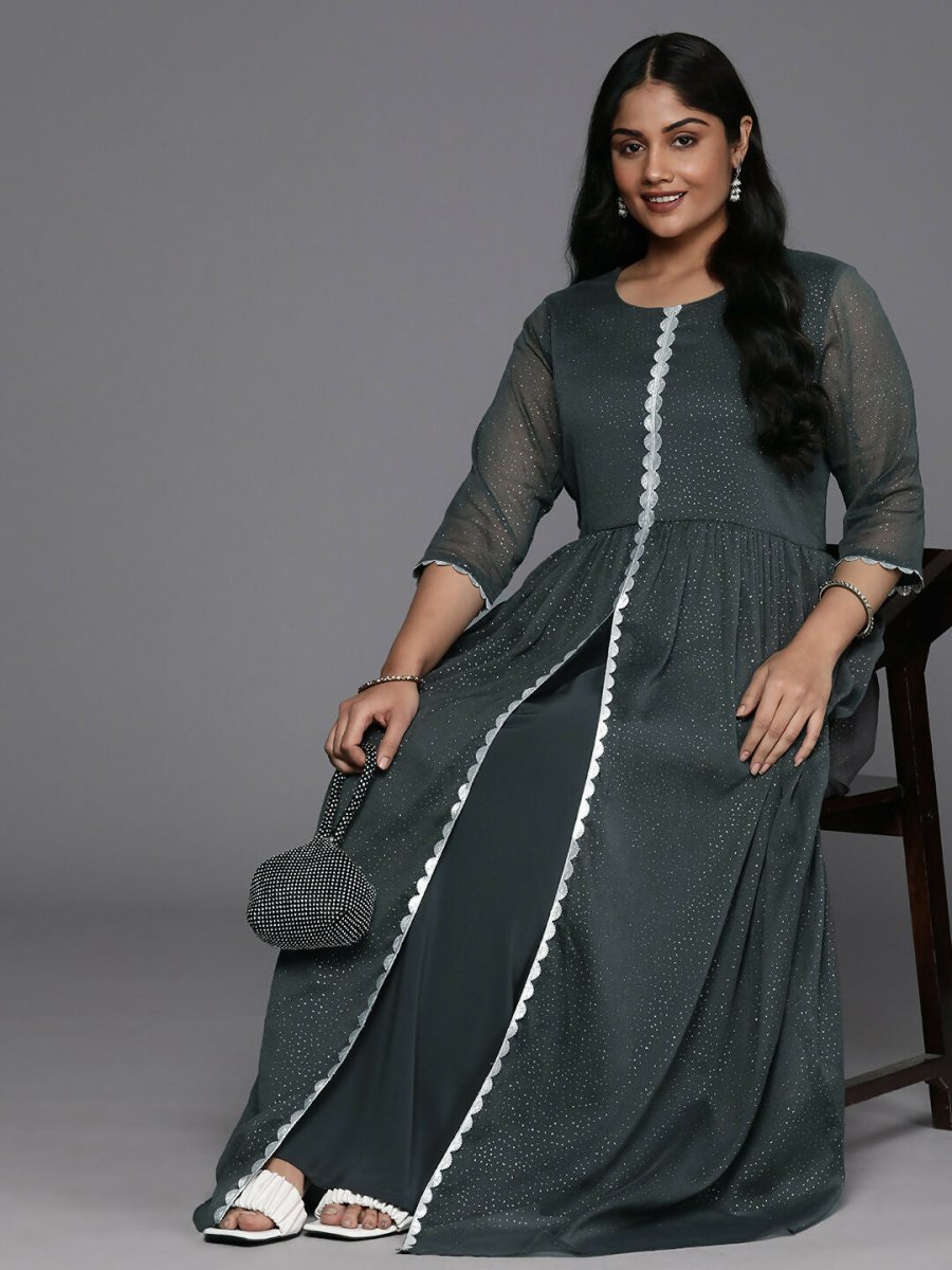 Ahalyaa Women's Traditional wear Ethnic Dress - Grey | Swadesiicart