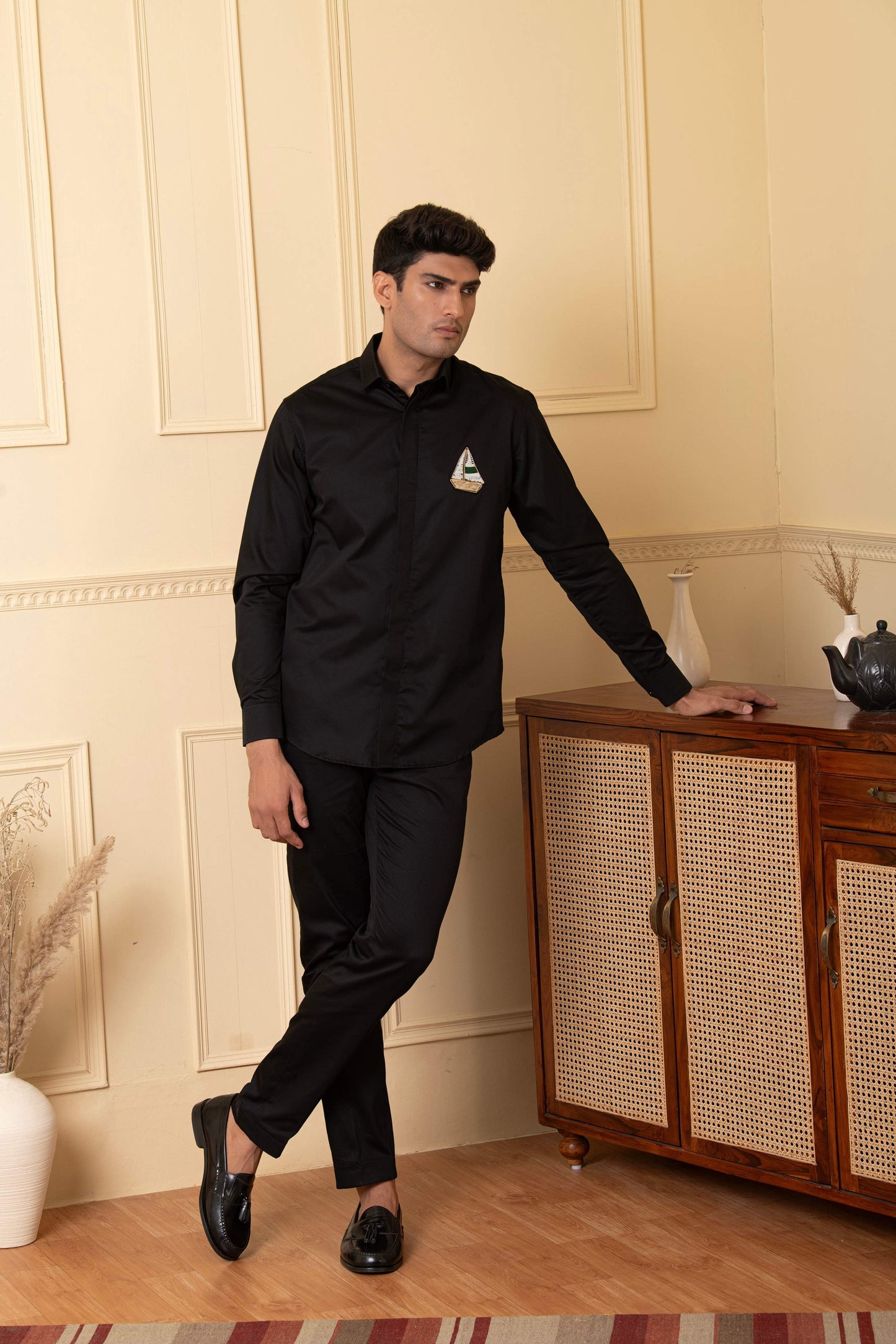 Boat Embroidery Shirt by Hilo Design