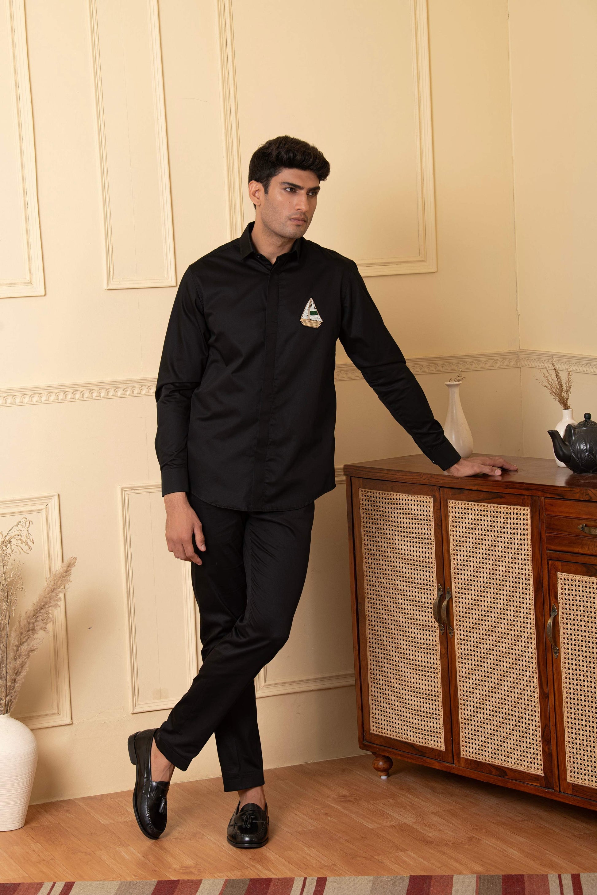 Boat Embroidery Shirt by Hilo Design