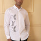 Aurora Birds Line Embroidery Shirt by Hilo Design