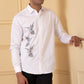 Aurora Birds Line Embroidery Shirt by Hilo Design