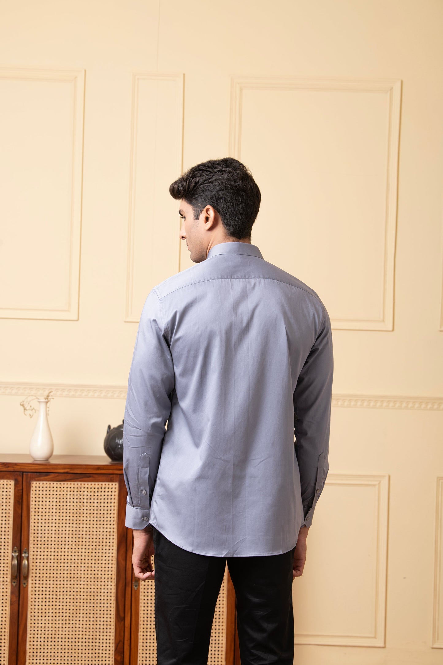 Black Shirt With Grey And White Patch by Hilo Design