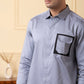 Black Shirt With Grey And White Patch by Hilo Design