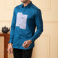 Blue Shirt With A Grey Patch Box by Hilo Design