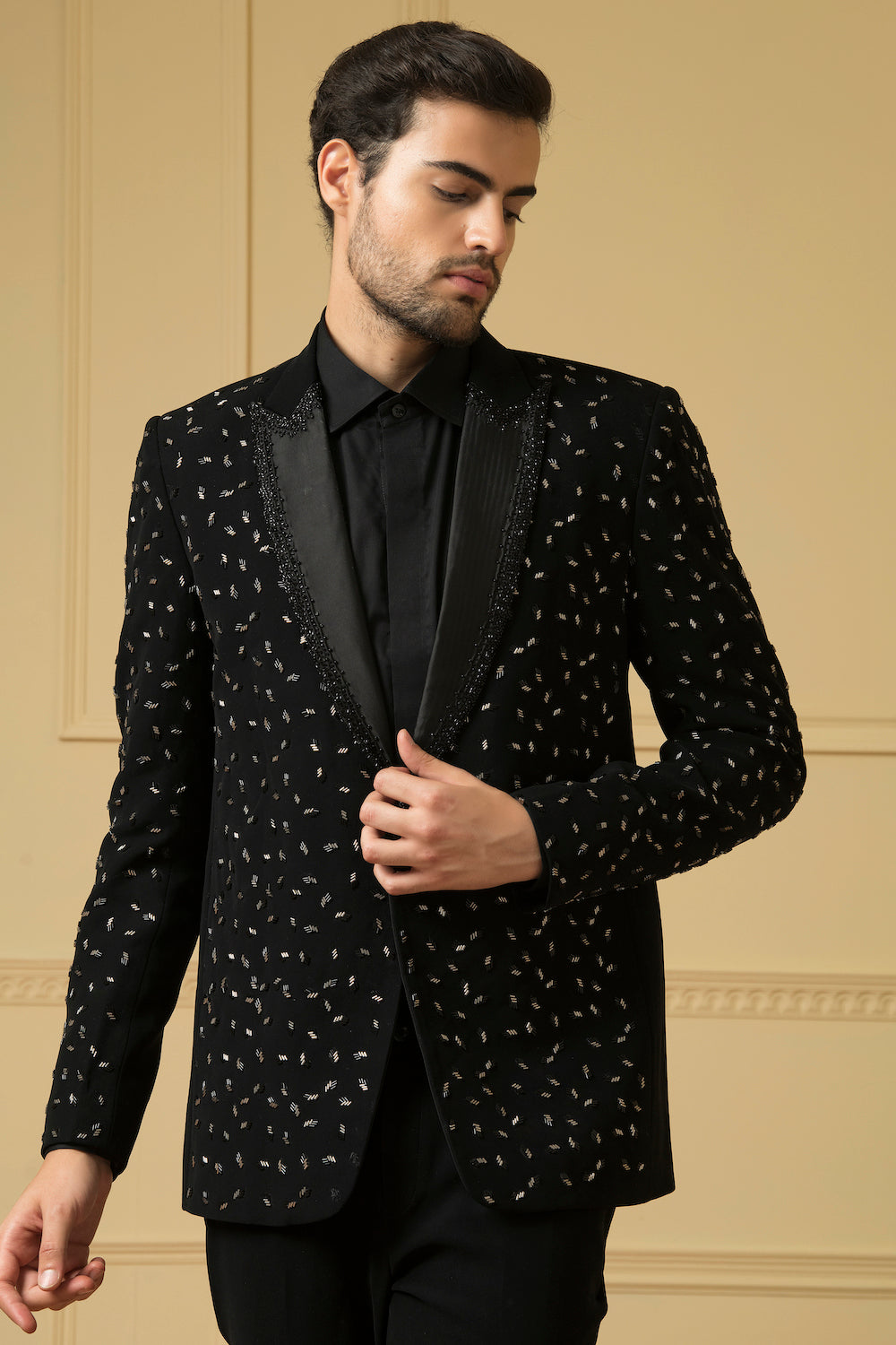 Black Beads Blazer by Hilo Design