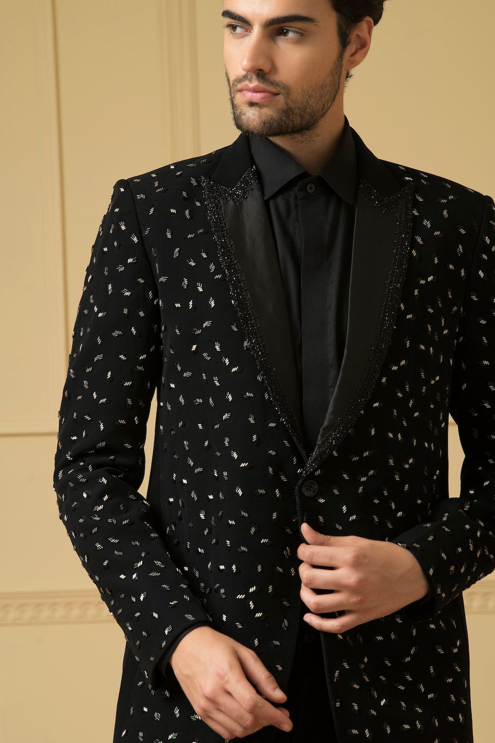 Black Beads Blazer by Hilo Design