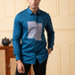 Blue Shirt With A Grey Patch Box by Hilo Design