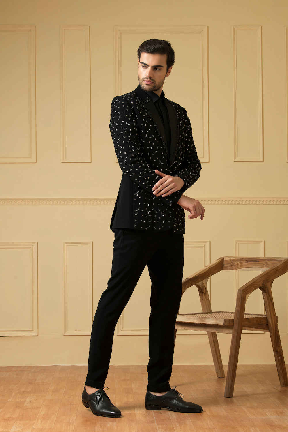 Black Beads Blazer by Hilo Design