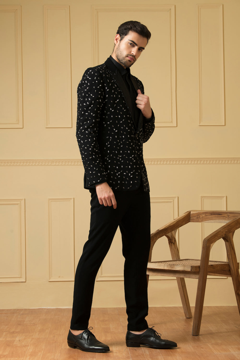 Black Beads Blazer by Hilo Design