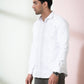 Bianco Designer Men's Solid White Shirt by Hilo Design | Swadesiicart