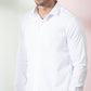 Bianco Designer Men's Solid White Shirt by Hilo Design | Swadesiicart