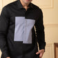 Black Shirt With Grey Patch Box by Hilo Design