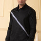 Black Shirt With V-Shaped Grey Strip by Hilo Design