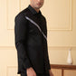 Black Shirt With V-Shaped Grey Strip by Hilo Design