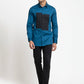 Blue Shirt With Black Patch Box Shirt by Hilo Design