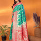 Joban Fashion Banarasi Light Green Woven Soft Silk Saree | Swadesiicart