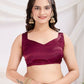 Maroon Rangoli Silk Diamond Work Ready To Wear Saree - Tamana | Swadesiicart