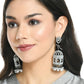 Mominos Fashion Johar Kamal Silver Color Bird Nest Earrings With Pearls - Swadesiicart