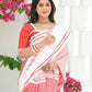 Beatitude White Cotton Tangail Handloom Saree