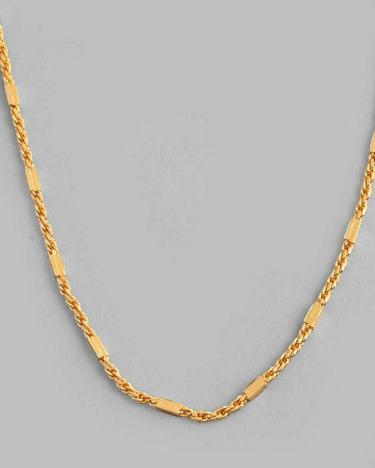 VOJ Gold-Polished Pipe Chain For Men | Swadesiicart