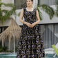 The52 Black Women's Gorgeous Printed Muslin Fabric Flared Kurta Pant and Dupatta Set - Swadesiicart