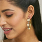 Nuyug 22K Gold-Plated Elegant Pearl Beaded Circular Hoop Earrings | Swadesiicart