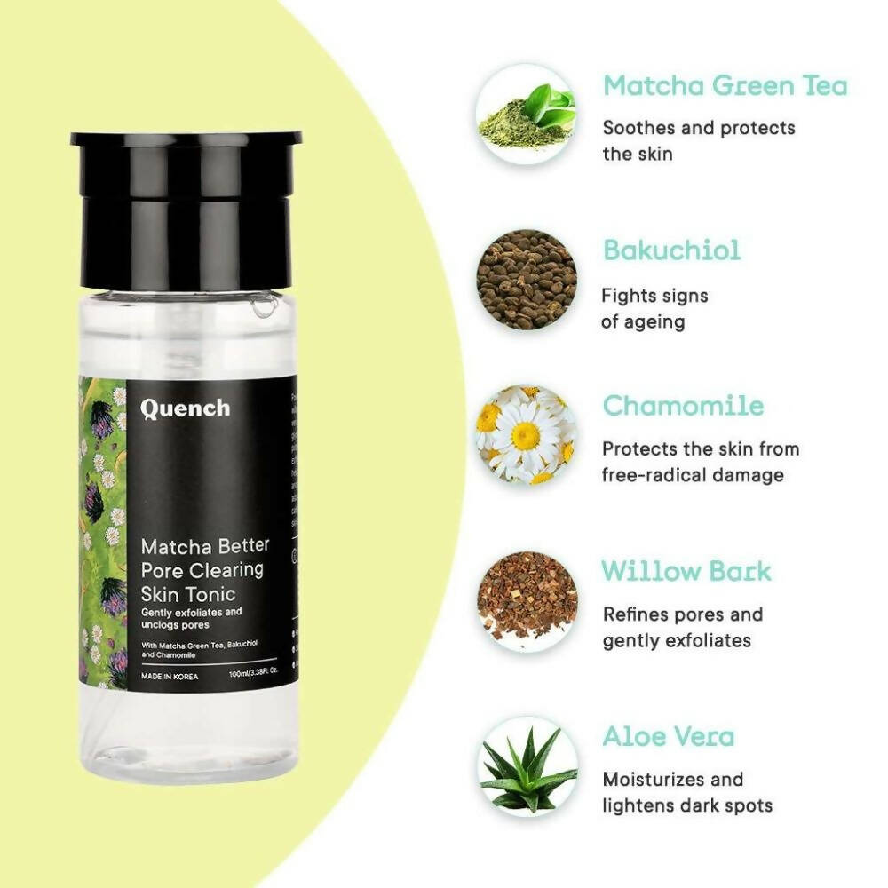Quench Botanics Matcha Better Pore Clearing Skin Tonic - Korean Skincare | Swadesiicart