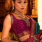 Blue Soft Banarasi Paithani Copper Zari Weaving Saree With Unstitched Blouse Piece - Jodha | Swadesiicart