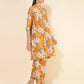 Janasya Women's Mustard Moss Digital Floral Printed Casual A-line Co-ords - Swadesiicart