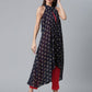 Ahalyaa Women Red Crepe Solid kurta Pant with Printed Jacket | Swadesiicart