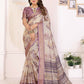 Joban Fashion Lavender Floral Print pattern Banarasi Silk Sarees | Swadesiicart