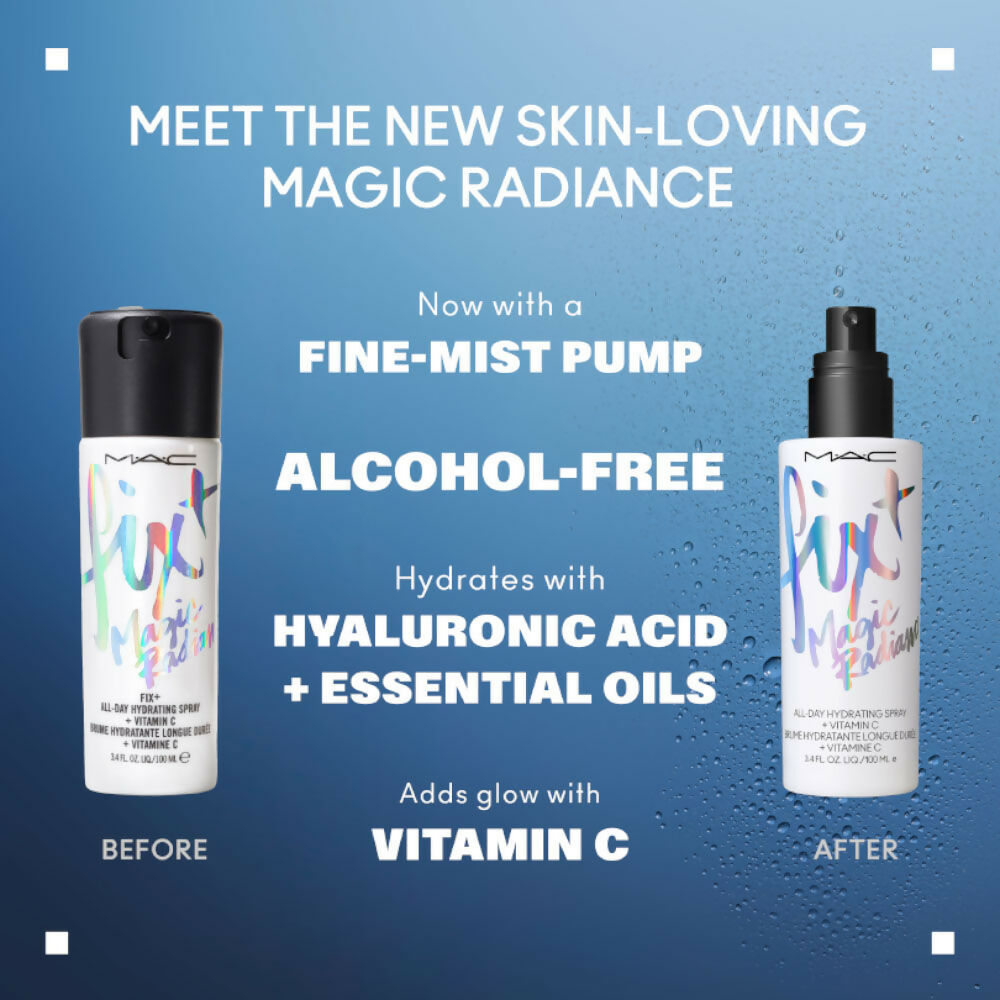 MAC Prep + Prime Fix+ Setting Spray - Magic Radiance (Makeup Fixer) With Hyaluronic Acid - Swadesiicart