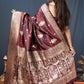 Jyoti Fashion Women's Brown Paithani Silk Zari Woven Saree with Blouse | Swadesiicart