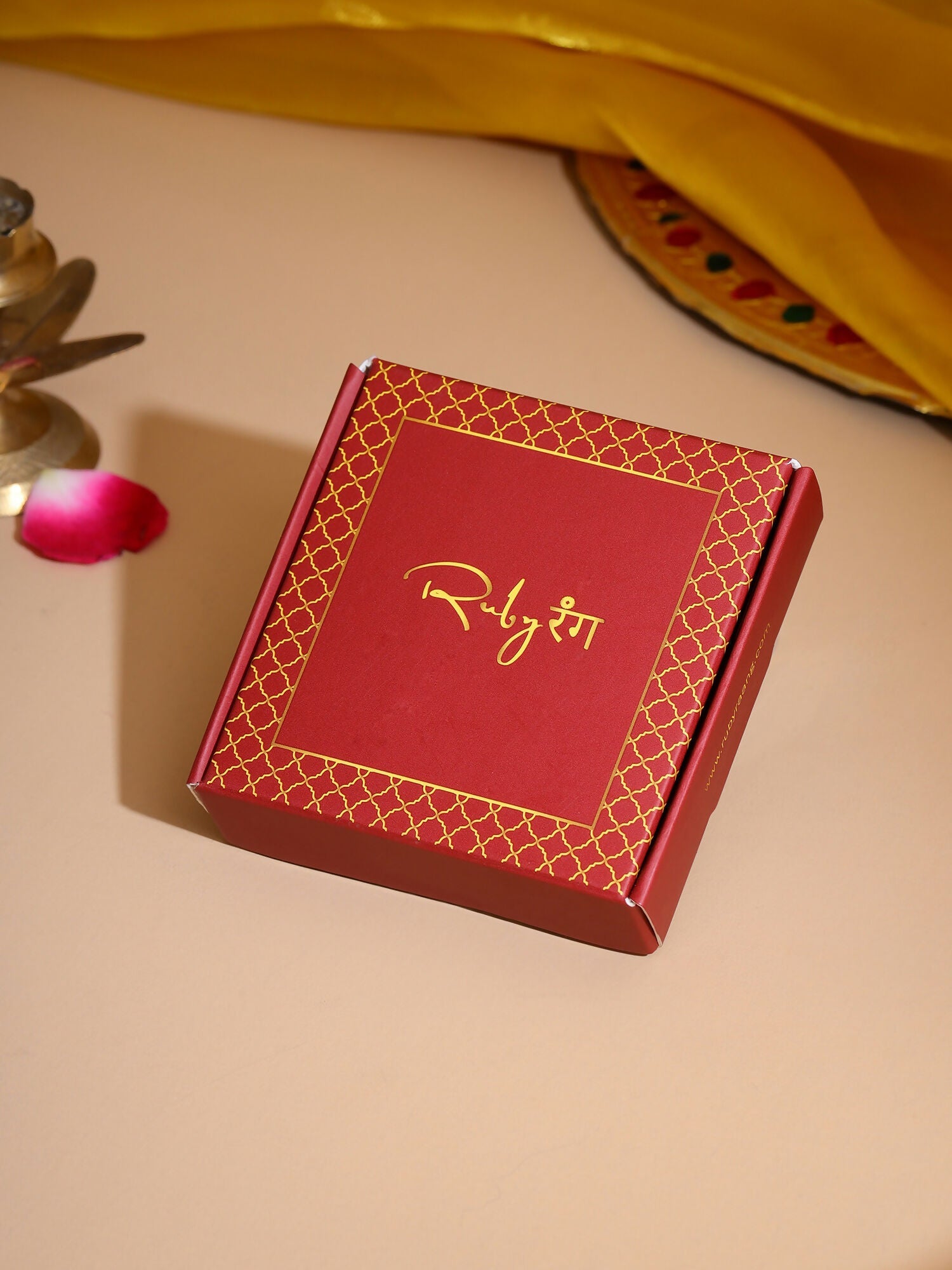 Ruby Raang Golden Studs | Swadesiicart