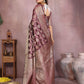 Aastha Fashion Purple Soft Organza Silk Weaving Saree