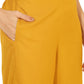Janasya Women's Mustard Moss Solid Festive Crop Top Set | Swadesiicart