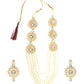 Mominos Fashion Johar Kamal Gold-Polished Rani Haar with Off white Pearls Jewellery Set - Swadesiicart