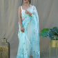 Vamsee Sky Organza Saree - Swadesiicart